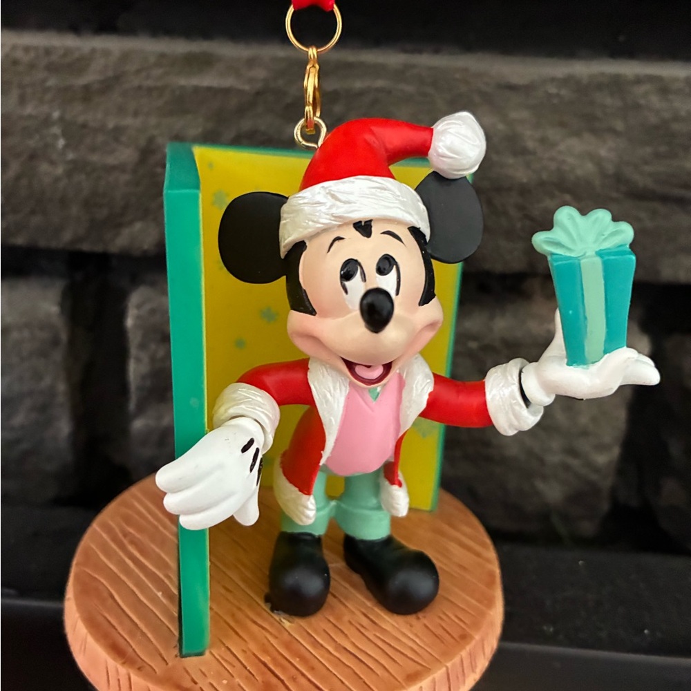 Disney Mickey Mouse Festive Ornament with Red and Green